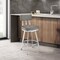 Armen Living Jinab Swivel Counter Stool in Brushed Stainless Steel with Gray Faux Leather 840254335288 - alternate 6
